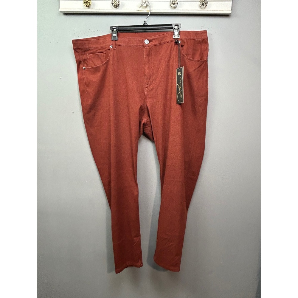 DG2 Diane Gilman Pants Womens 26WT Rust Superstretch Knit Denim High Rise Tall